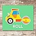 Boys Construction Trucks Set (Haul, Lift, Roll, Spin) Art Prints (Set of 4) - Unframed - 8x10s | Perfect for Little Builders' Rooms | Construction-Themed Artwork Featuring Trucks | Cute Wall Art