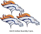 3x Denver Broncos Embroidered Iron on Patches High Quality.