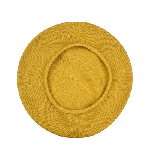 Landana Headscarves Beret for Women 100% Cotton Solid - Mustard