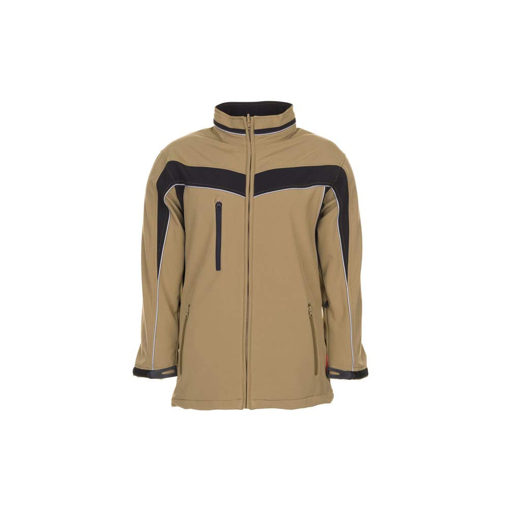 Planam 2704064 Size 3X-Large "Plaline" Softshell Jacket - Sand/Black