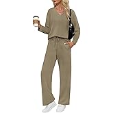 VUTRU Womens 2 Piece Lounge Sets Casual Fall Travel Vacation Outfits Tracksuit Wide Leg Loungewear 2025