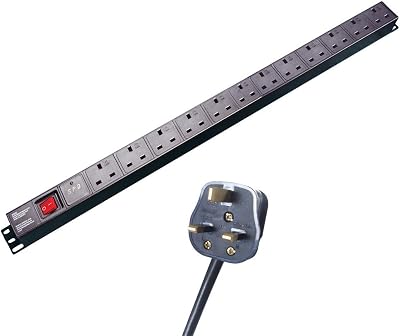 RGB Networks 12 Socket Extension Lead PDU 3m UK Plug Surge Protected