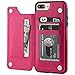 for iPhone 7 Plus/8 Plus Wallet Case with Card Holder,OT ONETOP Premium PU Leather Kickstand Card Slots Case,Double Magnetic Clasp and Durable Shockproof Cover 5.5 Inch(Pink)