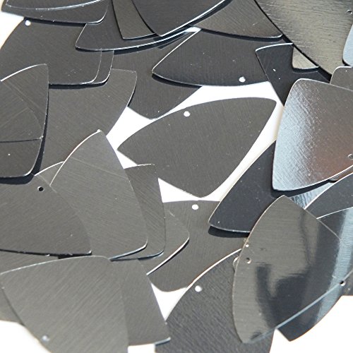 Sequin Fishscale Fin 1.5 inch Hematite Shiny Gray Metallic Couture Loose Paillettes. Made in USA.