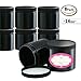 DilaBee Pack of 8-16 Ounce Black Round Jars 16 Oz Refillable Cosmetic Containers Plastic Pots with Lids & Labels BPA-Free Large Empty Round Slime