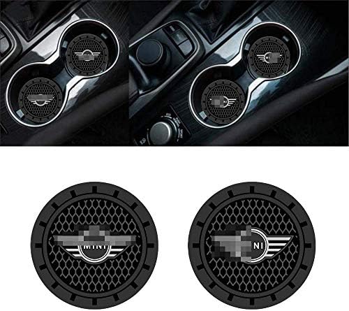 Bearfire 2.75 inch Diameter Oval Tough Car Logo Vehicle Travel Auto Cup Holder Insert Coaster Can 2 Pcs Pack fit m-i-n-i Accessories