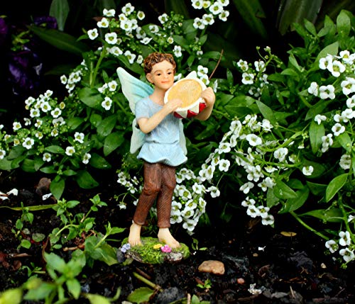 PRETMANNS Fairy Garden Fairies - Miniature Accessories - 2 Boy Fairies Playing Musical Instruments & Fairy Reading a Music Book - 3 Pieces - Thumbnail 6