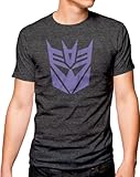 Transformers Decepticon Logo Adult Heather Gray T-Shirt (Adult XX-Large)