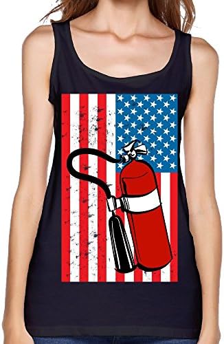 Patriot USA Flag Funny Fire Firefighter Lady's Comfortable Sports Tank Tops Vest