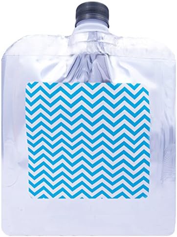 Simply Baked Flexi Growler, 64oz, Turquoise Chevron, BPA-free and Recyclable Laminated Aluminum, Holds Cold Drinks, Assembled in the USA