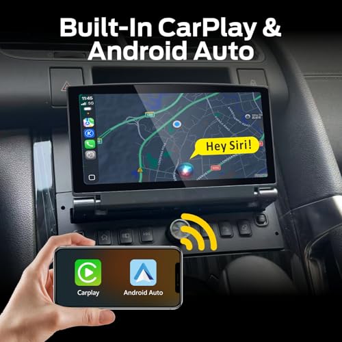 Peugeot 206 207 308 3008 Citroen C2 C3 C4 Picasso Single DIN Linux Car Stereo with Wireless CarPlay and Android Auto Touch Screen Retractable Plug and Play Bluetooth FM Radio RDS