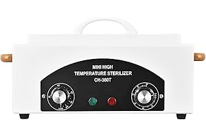 QUTUNI High Temperature Metal Tool Cleaning Box, 1.5L Dry Heat Box with Adjustable Temperature and Time for Nail Barber Tattoo Metal Equipment Cleaning (White)