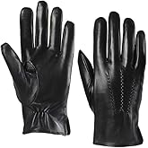 ELLSWEITA Leather Gloves for Men,Winter Sheepskin Driving Gloves Cashmere Lined