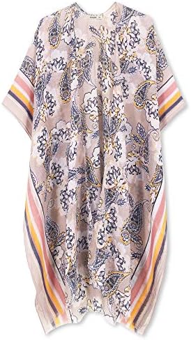 Breezy Lane Women's Beach Coverup Swimsuit Kimono Cardigan with Floral Print