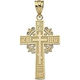 Solid 14k Yellow Gold Russian Orthodox IC XC NIKA Cross Pendant