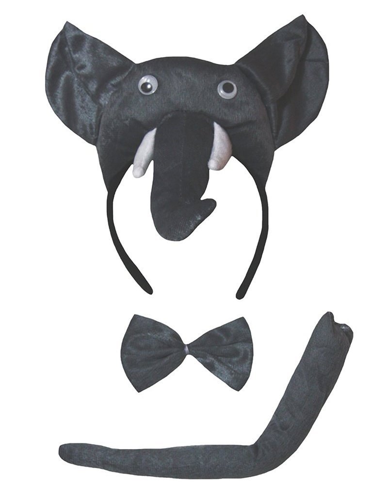 Petitebelle Cutie Headband Bowtie Tail Unisex 3pc Children Costume (Elephant)