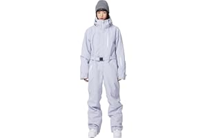 SnowElve Women and Men's One Piece Ski Suit Waterproof Insulated Snowboard Jacket Snow Suit Winter Outdoor Snowsuit