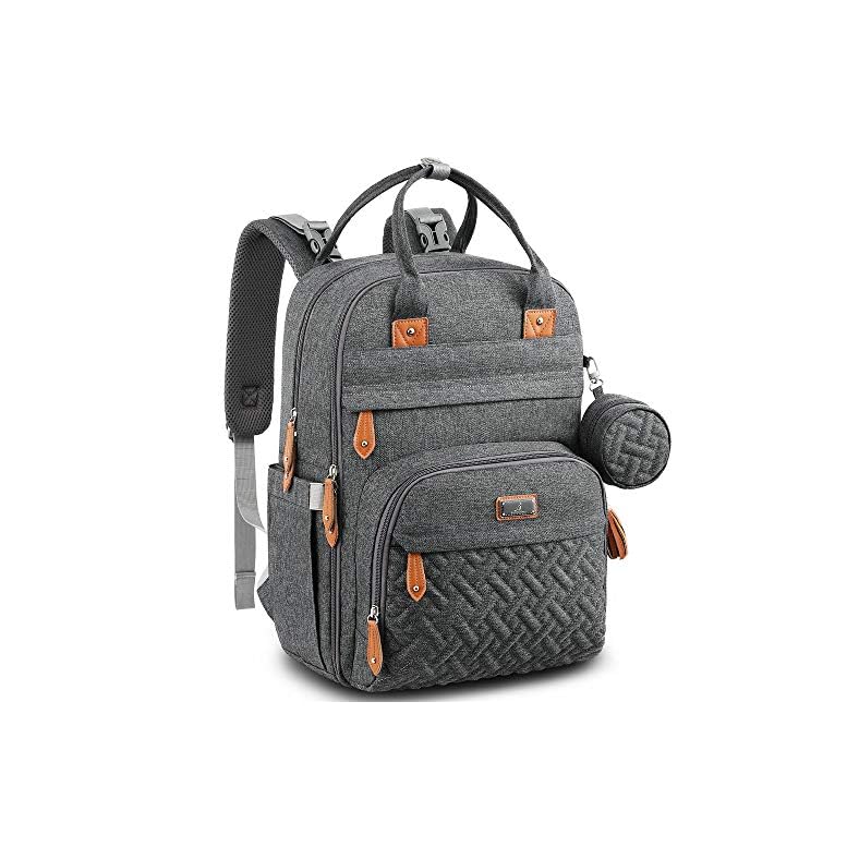 BabbleRoo Diaper Bag Backpack, Nappy Changing Bags Multifunction Waterproof Travel Back Pack with Changing Pad…