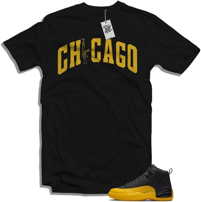 dark charcoal university gold shirt
