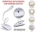 LED Clip On Reading Light, 3 Brightness Reading Book Lamp USB Rechargeable, Touch Switch Book Light for Reading by Officreative