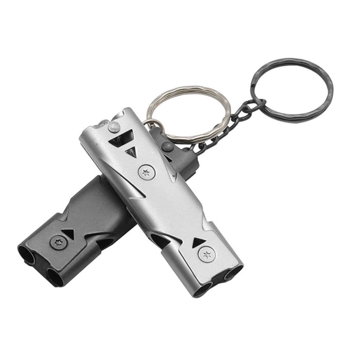 Sarini 2-pack signal whistle 150 decibel stainless steel high decibel whistle for outdoor camping fishing hiking hunting