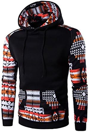 Fashion Hoodie Men Hombre Hip Hop Digital Printing Sweatshirt Suit Slim Fit (L, Black)