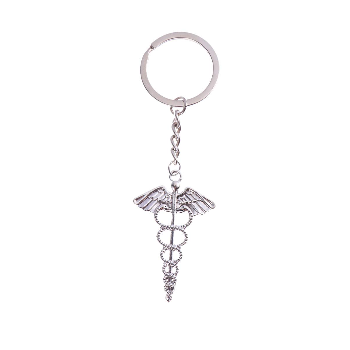 Amosfun Doctors Key Chain Wings Snake Key Pendant Keyring Bag Backpacks Hanging Pendant for Handbag Purse Phone Party Favors Gift