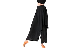 YOLAI Women's Casual Chiffon Pants Colour Blocking Dance Wide Legged Long Pants Practice Exercises Dance Training Pants