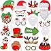 Jovitec 82 Pieces Christmas Photo Booth Props Kit, for Christmas Event Party Favors and Christmas Decorations Art Crafts (82 Pieces, Christmas)