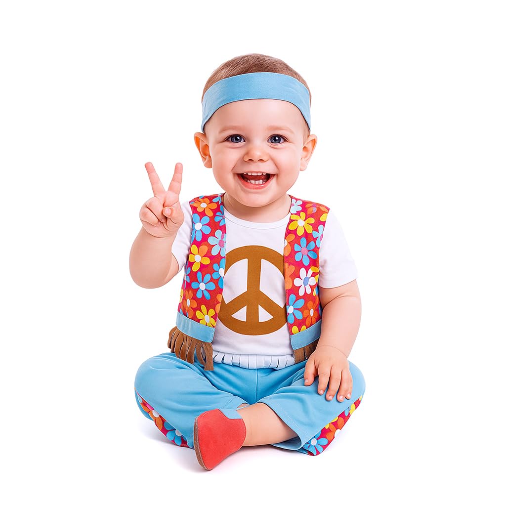 EUROCARNAVALES, SA Hippie Flowers costume for babies