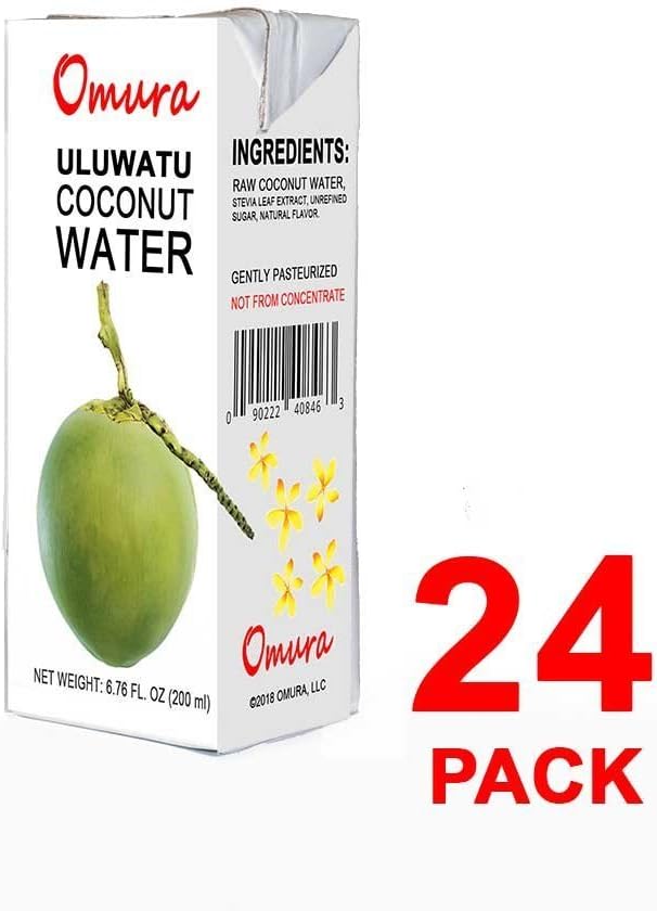 OMURA Coconut Water, Pure 6.76 OZ Pack of 24