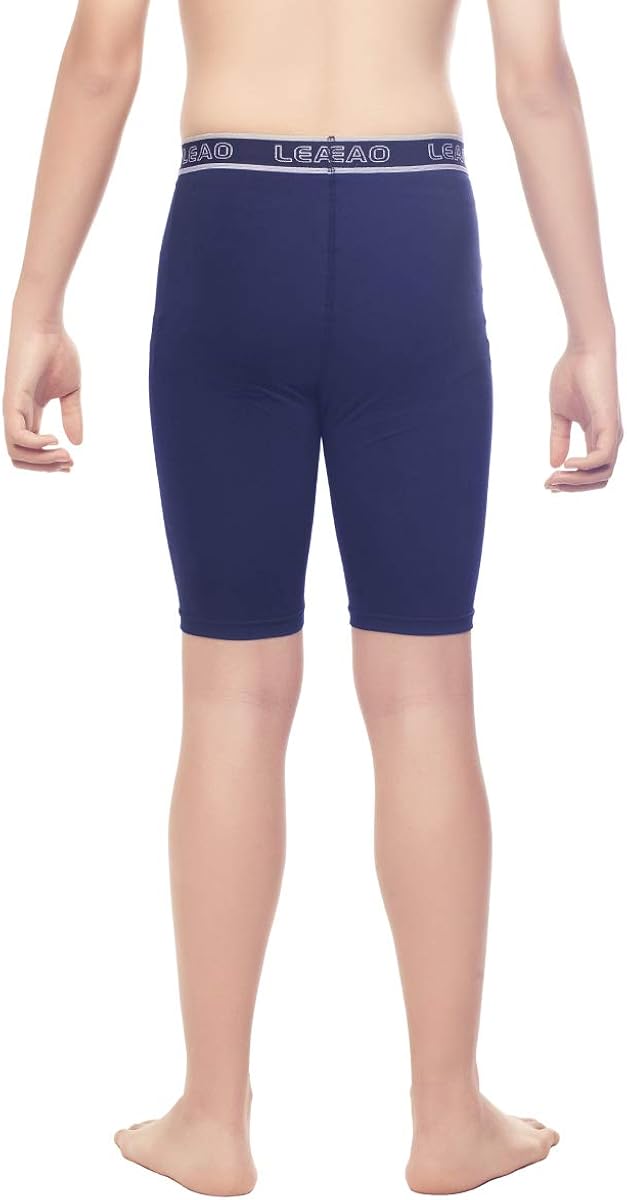 LEAO Youth Boys Compression Shorts 2-Pack Performance Athletic Underwear Sports Boxer Briefs: Clothing