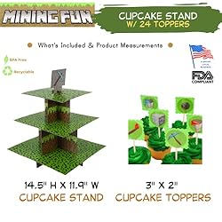 Mining Fun 3 Tier Cupcake Stand with 24 Cupcake