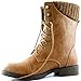 DailyShoes Womens Military Up Buckle Combat Boots Zipper Sweater Ankle High Exclusive Credit Card Pocket
