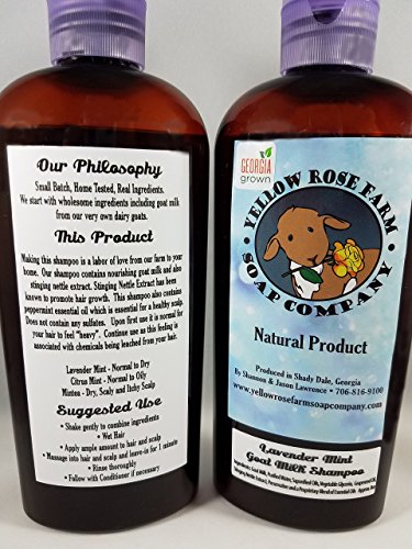 Hair Care: GOAT MILK SHAMPOO- Lavender Mint. All Natural, NO SULFATES, PARABENS, or MINERAL OIL. Does not strip hair color. Hair Growth! Fresh from the FARM!