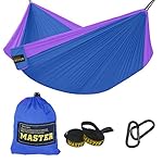 Master Double Camping Hammock with Tree Straps Best Parachute Hammock, Lightweight Nylon Portable Hammock For Backpacking, Camping, Beach, Travel, Yard.118"(L) x 78"(W)