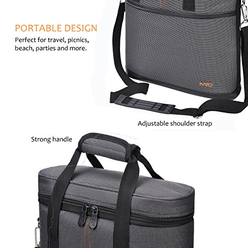 image for Kato Insulated Wine Carrier - 3 Bottle Travel Wine Carry Cooler Tote B