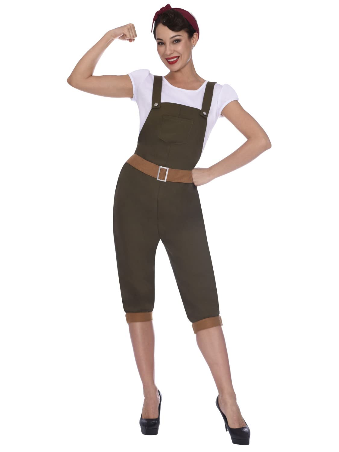Amscan 9906476 - Women's 1940's WW2 Land Girl Fancy Dress Costume - UK Size 24-26