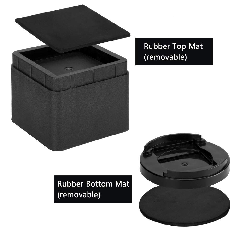 2 Inch Kyrieval Adjustable Bed Risers Square Stackable Furniture Risers With Rubber Bottom Non Slip Mat