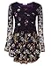 Jubby Floral Blouses Tunic, Ladies Womens Round Neck Tunic Top Flowered Pattern Vintage Lightweight Cute Shirts Full Sleeve Flared Comfy Running Knit Pullover Tee For Women X-Large Purple