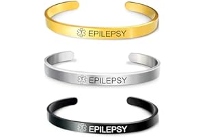 RENYILIN 3PCS Stainless steel cuff bracelet Medical alert ID Emergency first Aid bracelet