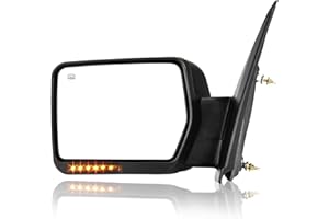 PZ Towing Mirror Replacement Fit For 2004-2007 F150,Power Heated,Amber Signal,Black,Left(Driver Side)