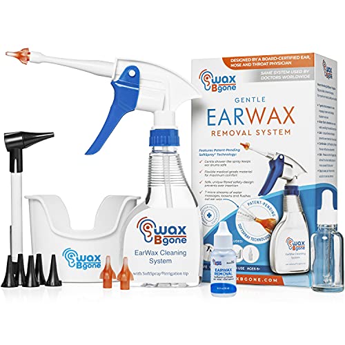 WaxBgone Ear Wax Removal Kit with SoftSpray Ear Irrigation Tips for