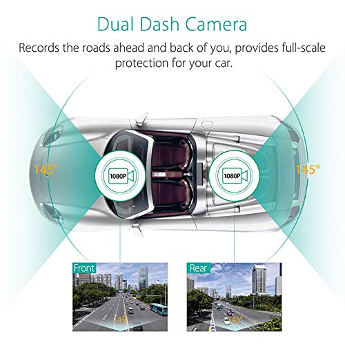 Blueskysea Mini 0906 PRO Dual Lens 1080P Dash Cam Front and Rear Dash Camera WiFi GPS Car Camera Recorder Sony IMX327 Loop Recording Night Vision