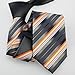 Coachella Ties Gray Plaids Knot Contrast Gray Orange Stripes Tie Formal Necktie