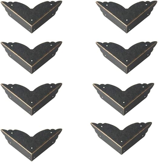 Amazon Com Antique Metal Box Corner Protector Edge Safety Guard Cabinet Furniture Corner Metal Bumpers Pack Of 8 Kitchen Dining