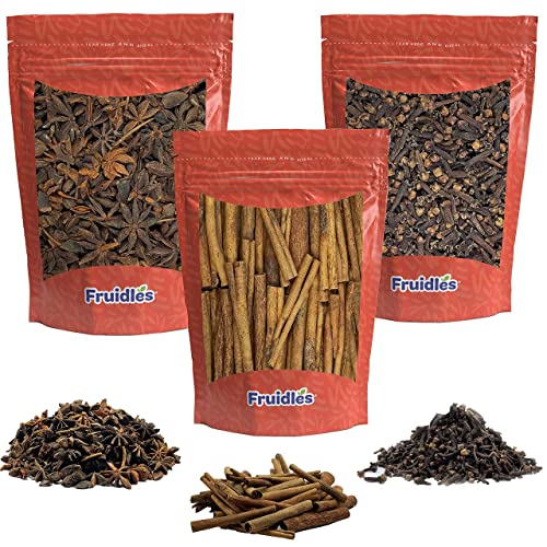 Cinnamon Sticks, Star Anise and Whole Cloves 3 Pack Bundle Aromatic