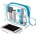 ANRUI TSA Approved Toiletry Bag, 3-PACK Same Size Clear Toiletry Bag with Handle, 3-1-1 Clear Liquids Toiletries & Cosmetics Organizer Clear Travel Bags For Toiletries For Women and Men - Blue