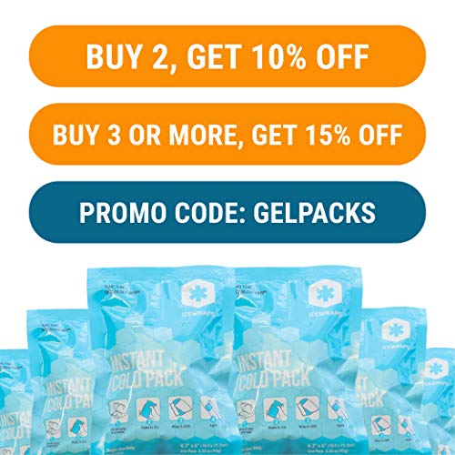 ICEWRAPS 6"x9" Instant Cold Breakable Ice Packs 6 Single Use Cold Packs for Injuries