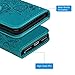 Compatible with iPhone 7 Case, iPhone 8 Wallet Case Embossed Mandala Florals PU Leather TPU Shock Bumper Detachable Magnetic Case Slot Wallet Wrist Strap Folio Cover for iPhone 7 & iPhone 8 Blue